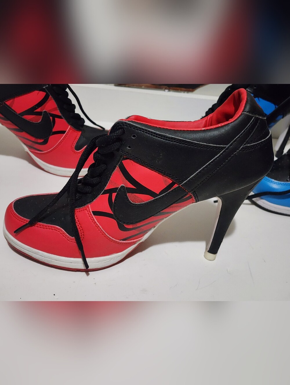 Nike SB Rose Custom High Heel Stiletto Red Black Womens Size 9.5 Rare - Picture 4 of 10